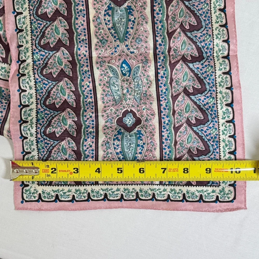 Pink and Blue Silk Paisley Scarf